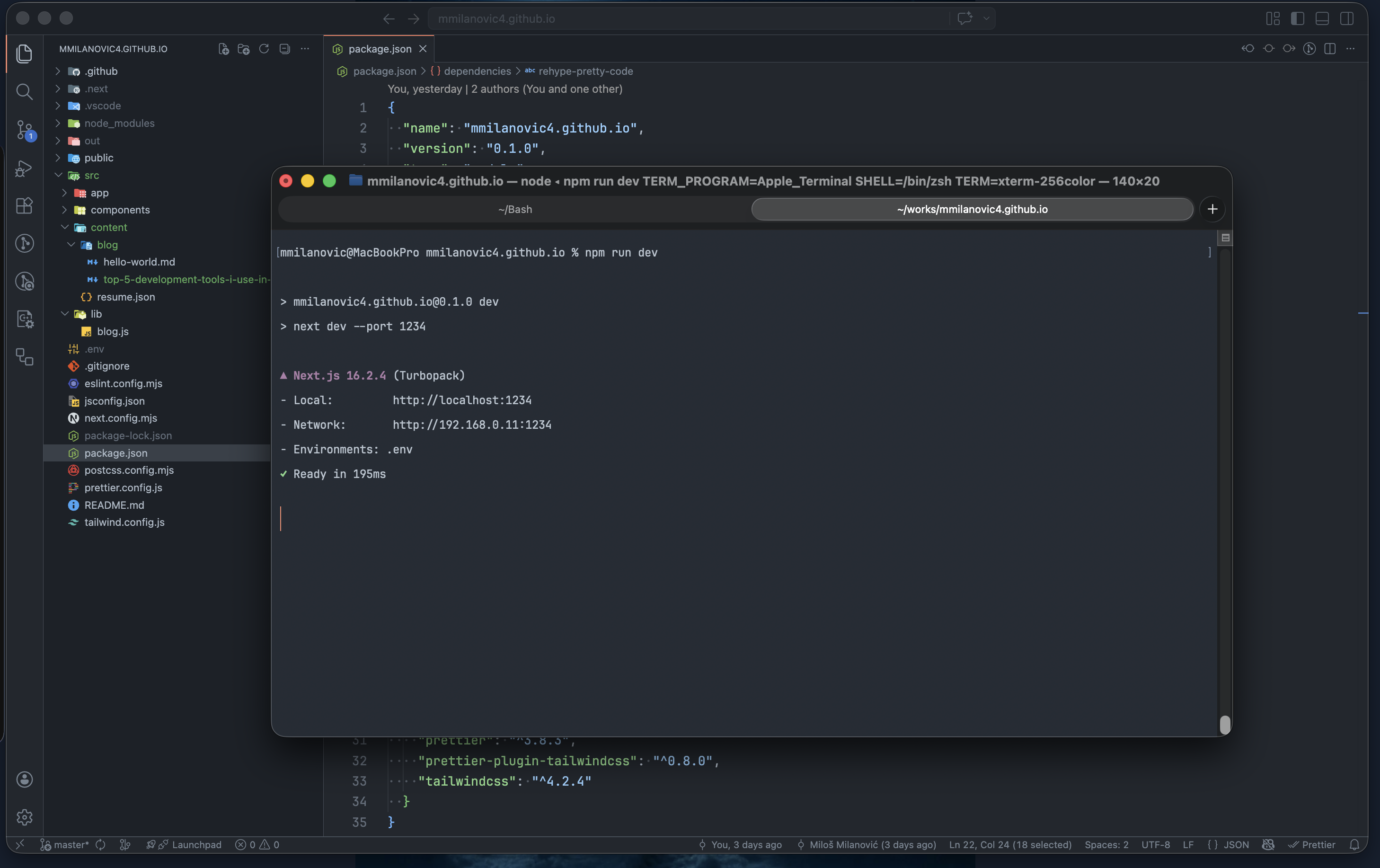 GitHub Dark Dimmed on VSCode and Terminal